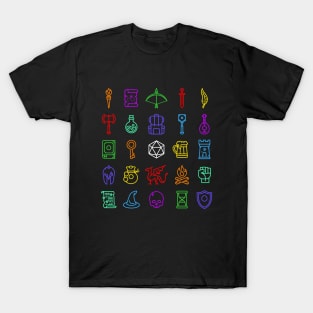 Rollplay Guild: Adventure Icons (Color) T-Shirt